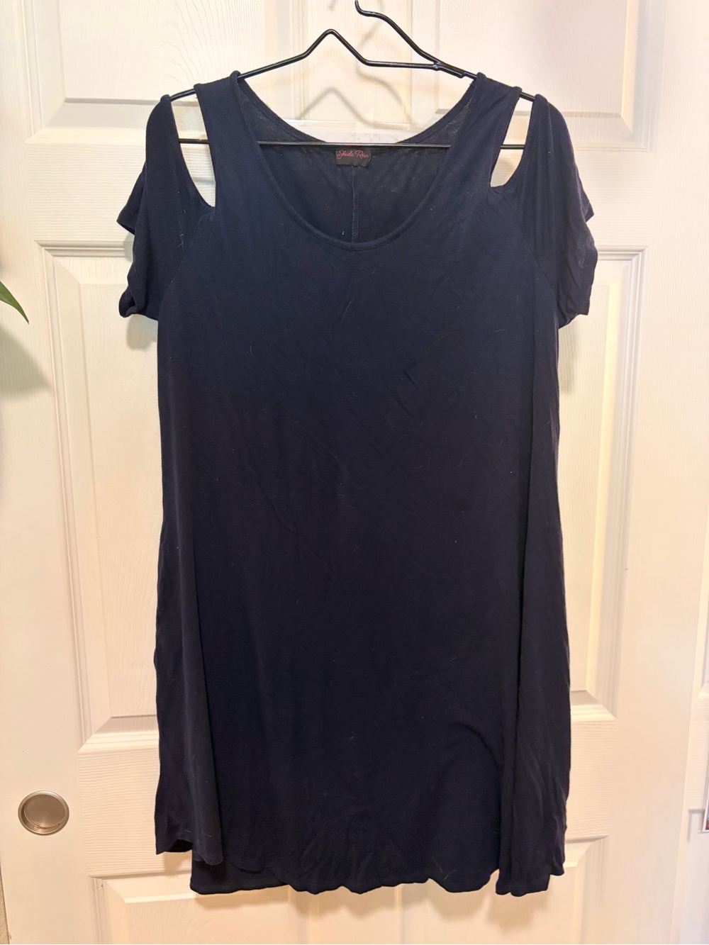 Cold-Shoulder Mini Dress - Black